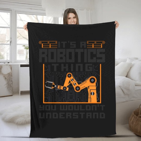 Robot Robotics Engineer Vintage Fleece Blankets