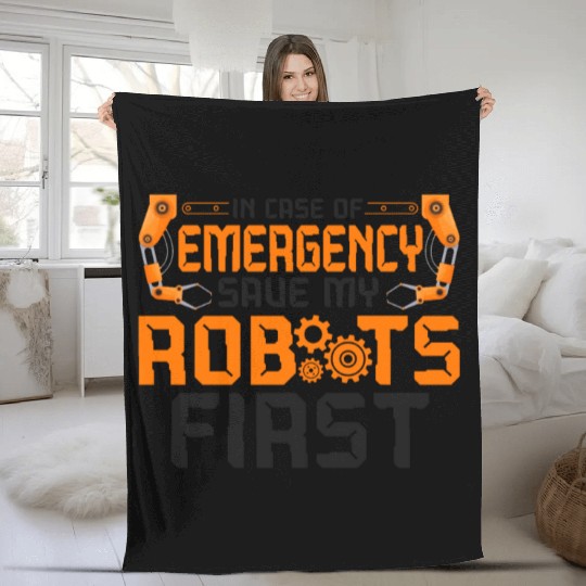 Robot Robotics Engineer Vintage In Fleece Blankets