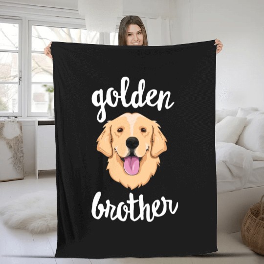 Golden Retriever Brother Sibling Family Dog Fleece Blankets