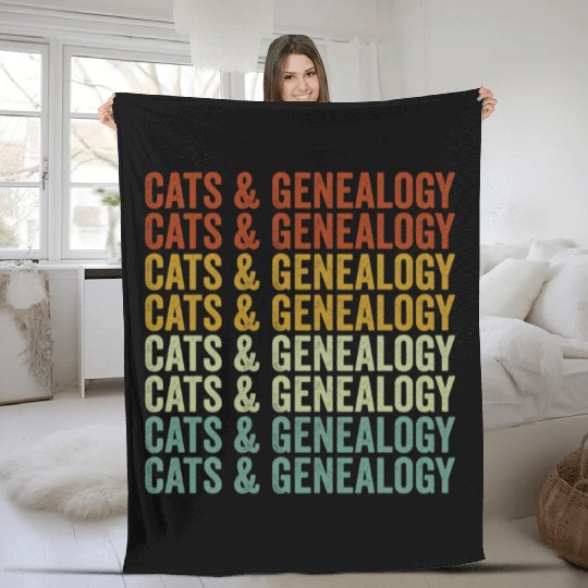 Cats & Genealogy Genealogy Genealogist Cats Lover Fleece Blankets