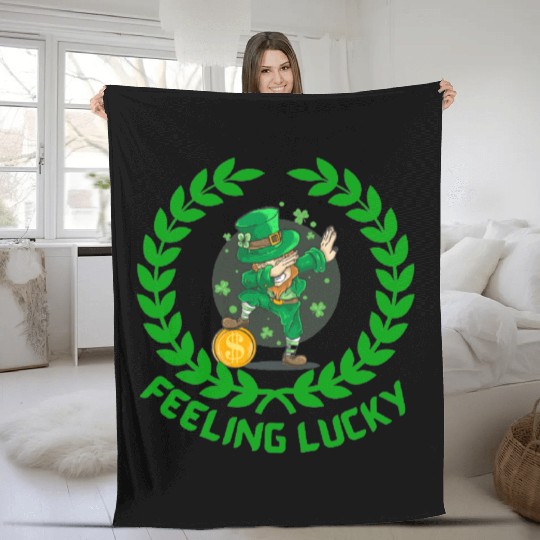 St Patricks day special feeling lucky Fleece Blankets