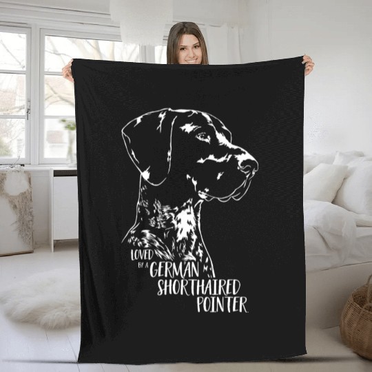 Loved by a German Shorthaired Pointer dog mom Fleece Blankets