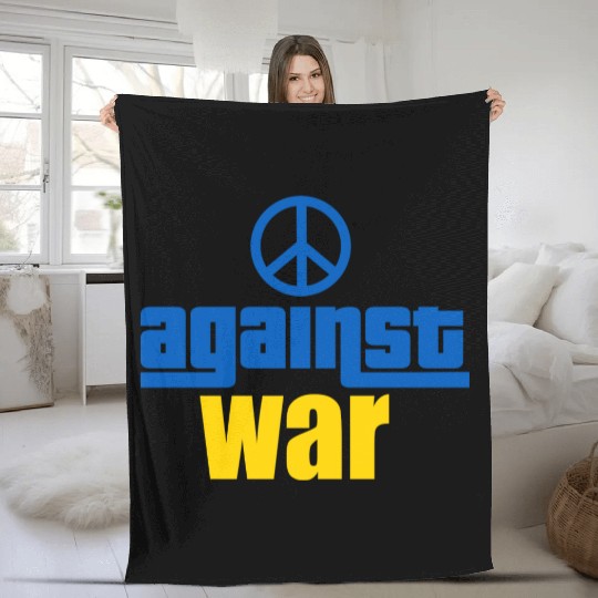 against war - peace for ukraine - stop war Fleece Blankets