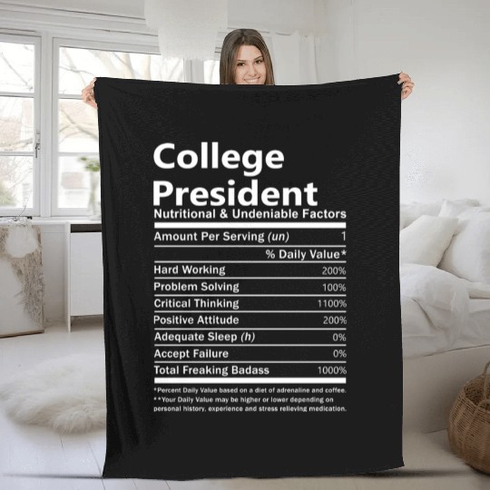 College President Fleece Blankets - Nutritional And Undeni