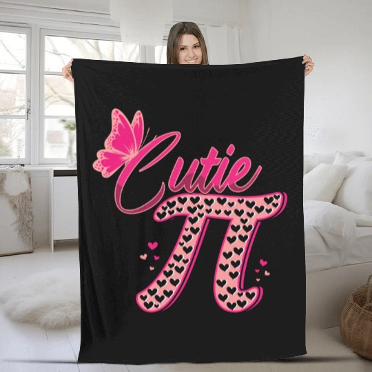 Butterfly Cute Pi Math Holiday Mathematics Pi Day Fleece Blankets