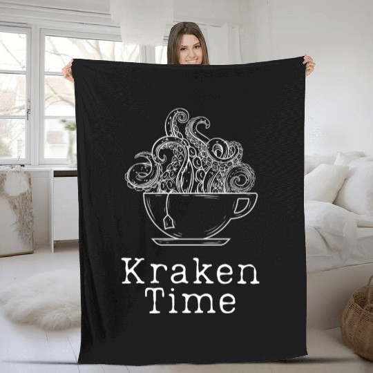 Kraken Time Octopus Tea Time Fleece Blankets