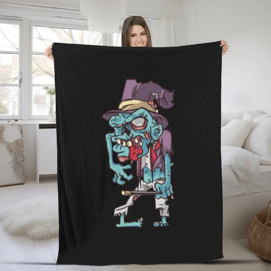 Old zombie magician Old zombie magician inspiratio Fleece Blankets