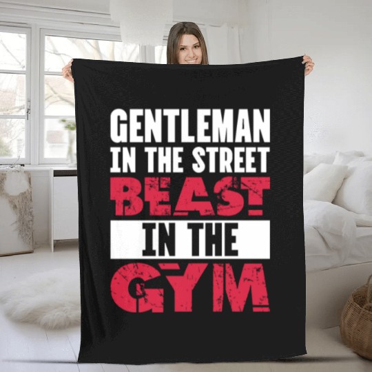 Gentleman In The Street Beast In The Gym Fleece Blankets