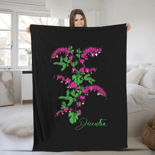 Bleeding heart flower Dicentra Bleeding heart Fleece Blankets