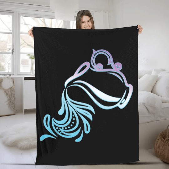 Aquarius Zodiac Air Sign Water Bearer Logo Fleece Blankets