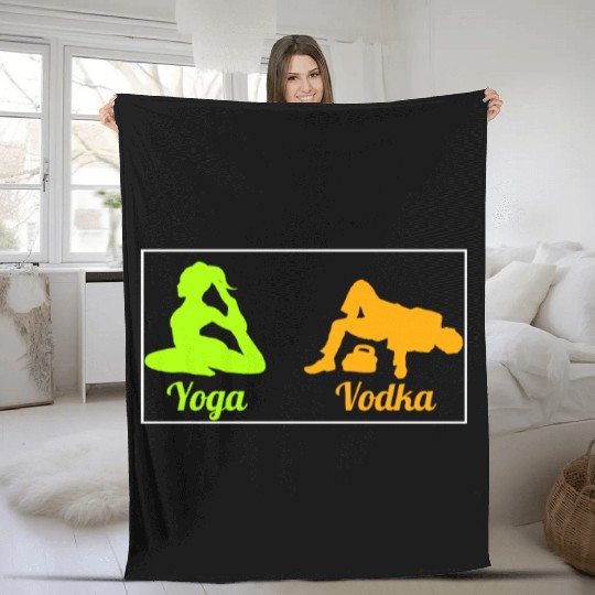 Difference Between Yoga And Vodka St Patricks Day Fleece Blankets