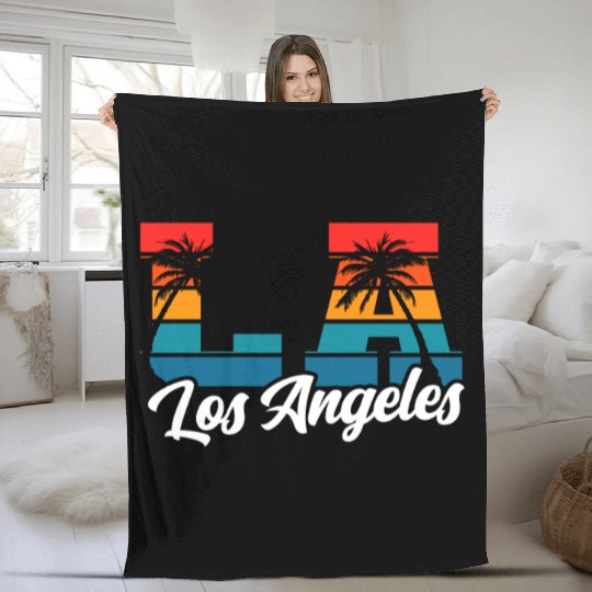 Los Angeles LA California Gift Fleece Blankets