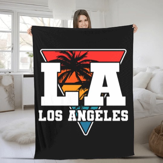 Los Angeles LA California Gift Fleece Blankets