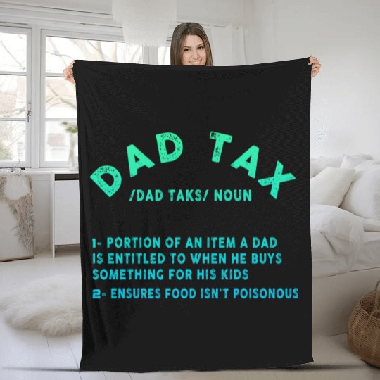 Vintage Dad Tax Definition Men Funny Father's Day Fleece Blankets
