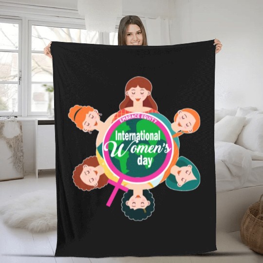 International Women's Day Theme 2023 Embrace Equit Fleece Blankets