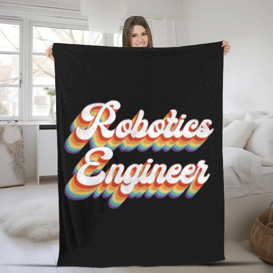 Robot Robotics Engineer Retro Fleece Blankets
