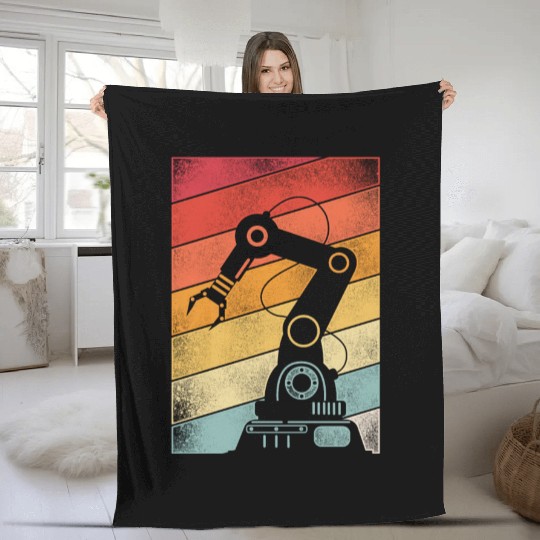 Robot Robotics Engineer Retro Fleece Blankets