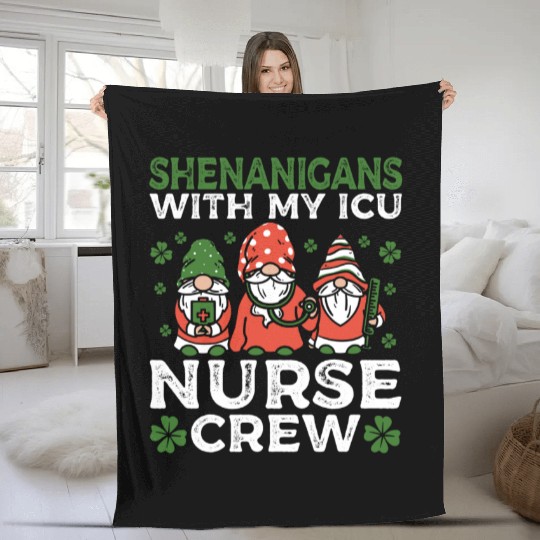 Shenanigans With My ICU Nurse Crew Saint Fleece Blankets