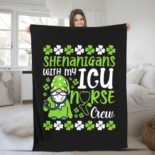 Shenanigans With My ICU Nurse Crew Saint Fleece Blankets