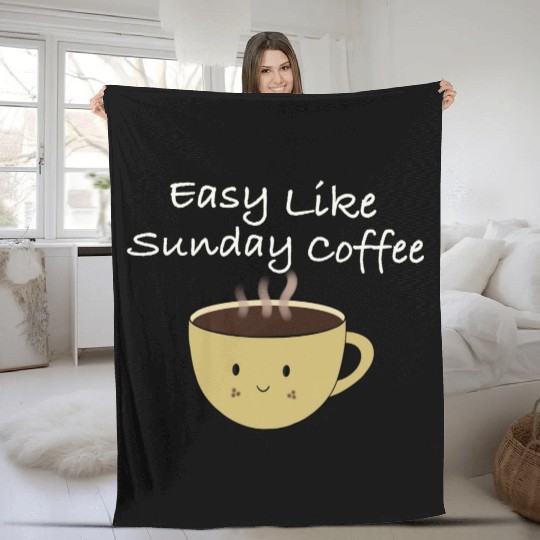 Easy like sun day coffee Fleece Blankets