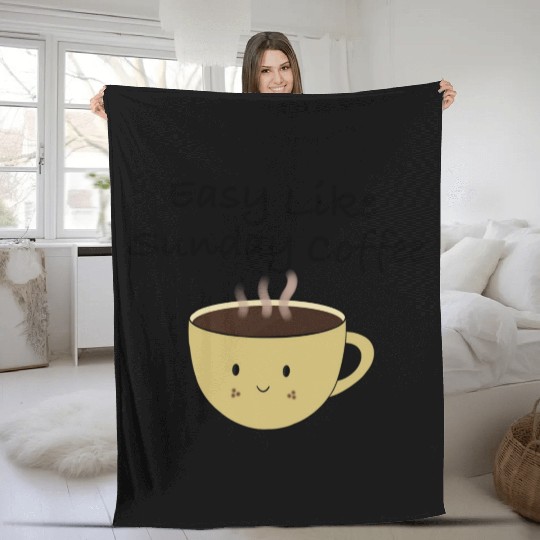 Easy like sunday coffee Fleece Blankets