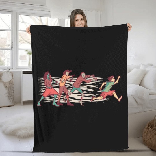 Zombies chasing people Zombies chasing people insp Fleece Blankets