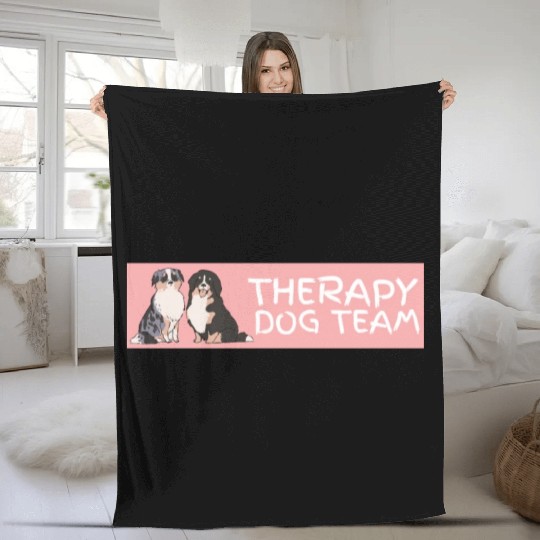 Therapy Dog Team Pet Dog Lover Mental Health Aware Fleece Blankets