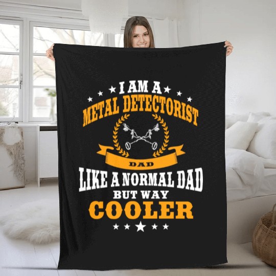 Funny Metal Detecting Dad Fleece Blankets