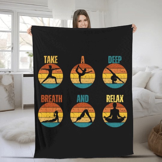TAKE A DEEP BREATH AND RELAX Fleece Blankets