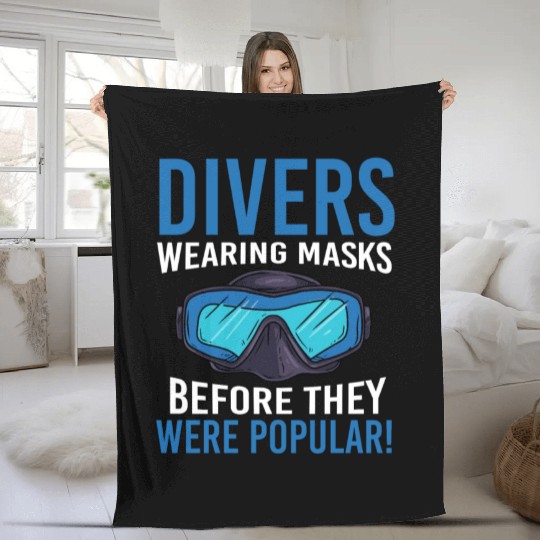 Scuba Diving Deep Sea Diving Snorkeling Diver Fleece Blankets