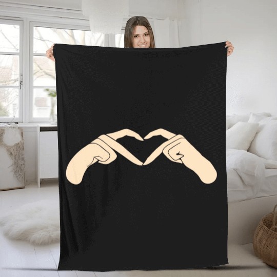 I love you hand language Fleece Blankets