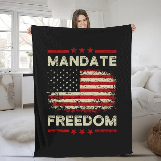 Mandate Freedom idea American Flag Support Medical Fleece Blankets