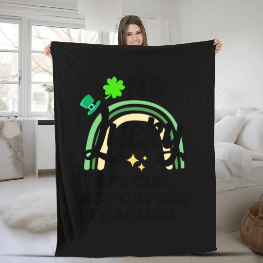 Special education teacher, St Patrick's Day Gift Fleece Blankets