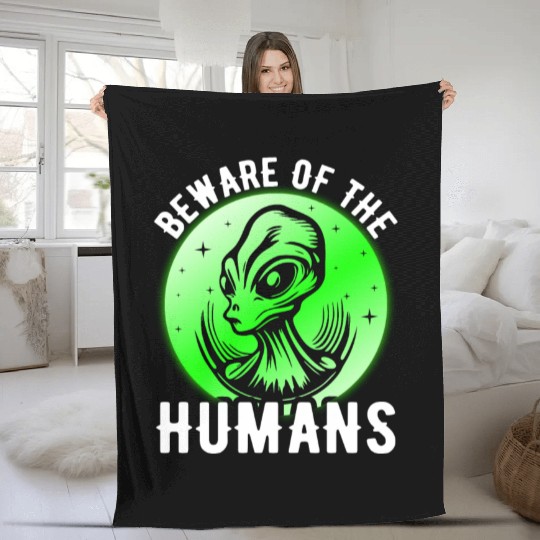 Alien, Aliens, UFO, UAP, Space Unknown Flight Fleece Blankets
