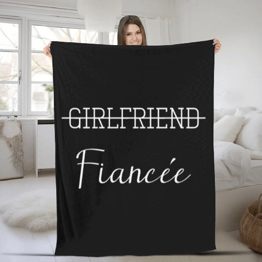 Girlfriend Fiancee Couple Engagement Engaged Fleece Blankets