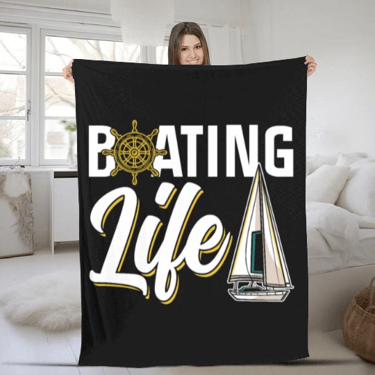 Boating Life Yacht Boat Captain Ship Fleece Blankets
