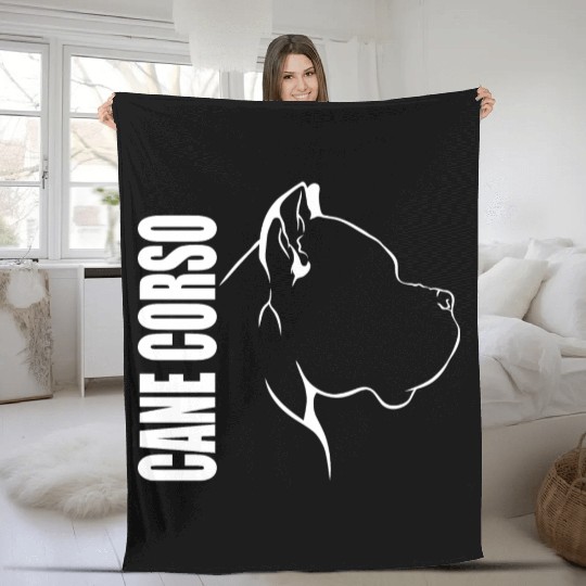 Proud Cane Corso Profile dog mom Fleece Blankets