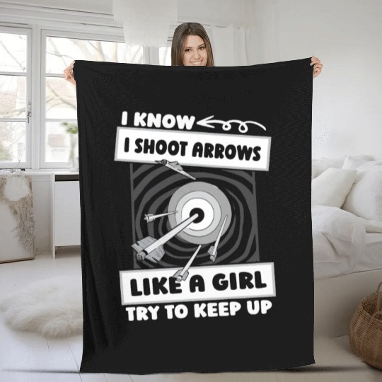 Archery Girl Fleece Blankets