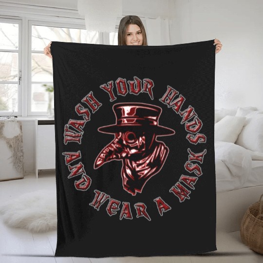 Plague Doctor #2 Fleece Blankets