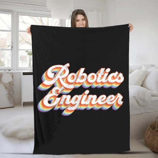 Robot Robotics Engineer Retro Fleece Blankets