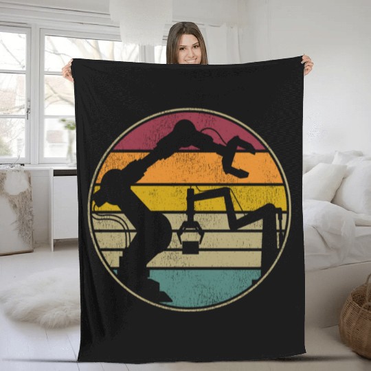 Robot Robotics Engineer Retro Fleece Blankets