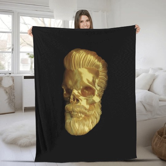 Cool human skull Fleece Blankets