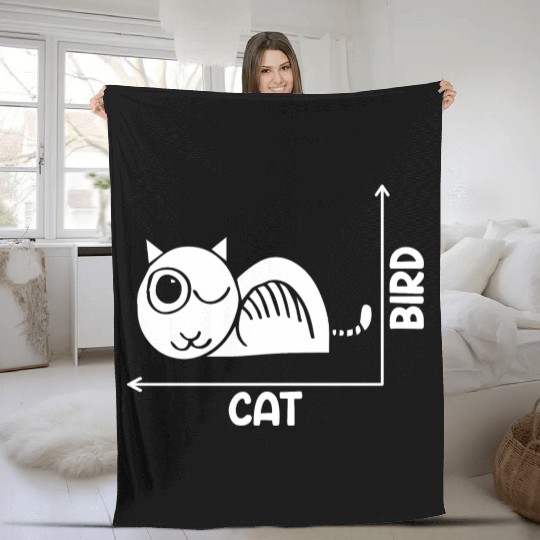 Funny Cat Or Bird Optical Illusion A Philosophy Fleece Blankets