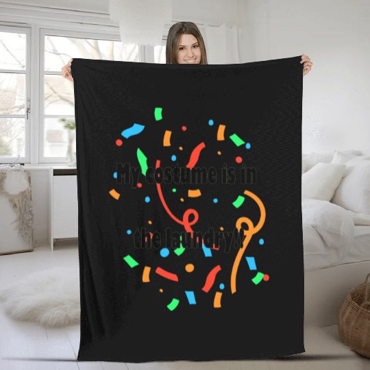 Funny Carnival Costumes & Fancy Dress Fleece Blankets Black