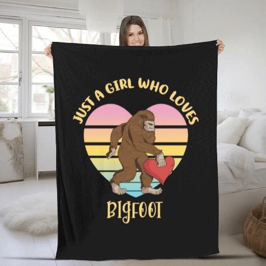 Just A Girl Who Loves Bigfoot Fleece Blankets
