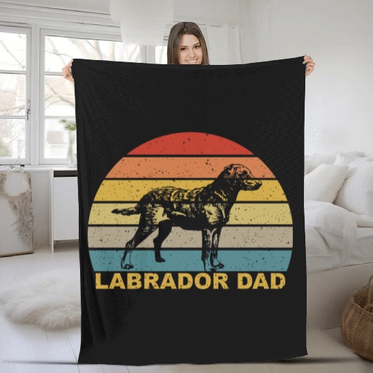 Labrador Dad For Labrador Lover Fleece Blankets