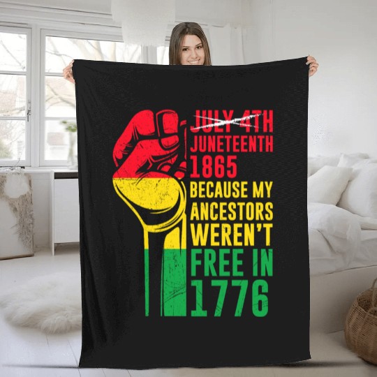 Juneteenth free since 1865 Black History US Africa Fleece Blankets