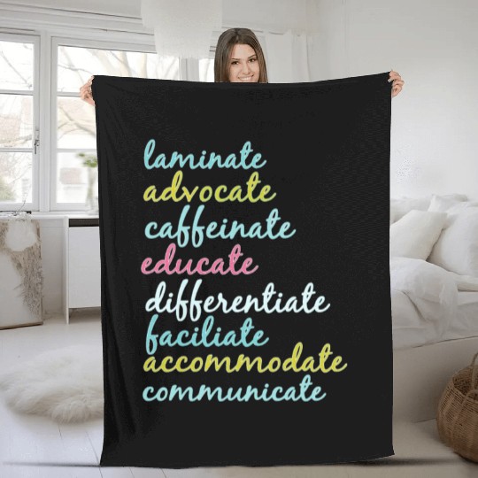 Special Education Teacher Laminate Advocate Caffei Fleece Blankets