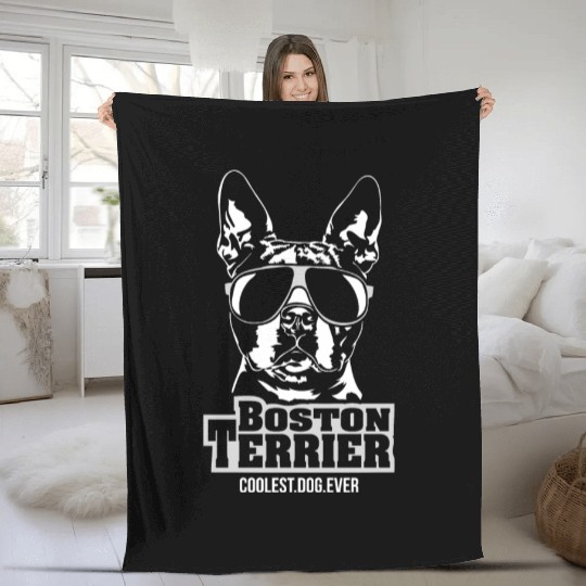 Boston Terrier coolest dog ever dog mom Fleece Blankets
