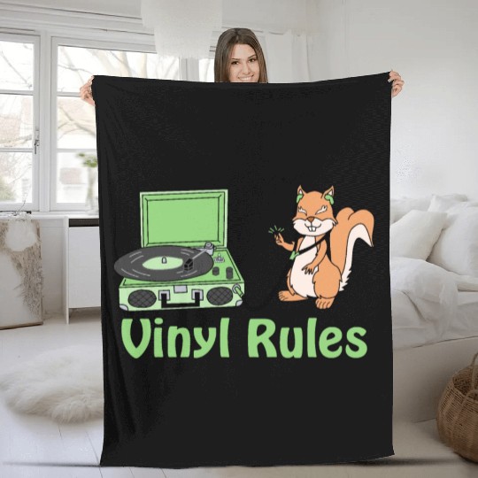 vinyl rules pastel green Fleece Blankets